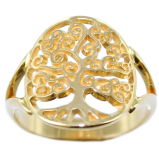 Bague Or Jaune Arbre de vie 