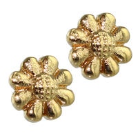 Boucles d'oreilles Or Jaune Fleur Marguerite 