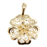 Pendentif Or 18 K Fleur filigrane 