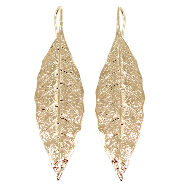 Boucles d'oreilles Plaqué Or Feuille de laurier 