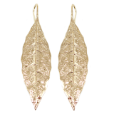 Boucles d'oreilles Plaqué Or Feuille de laurier 
