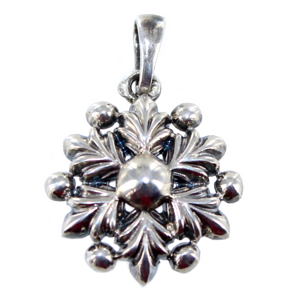 Pendentif Argent Fleur Art Nouveau 