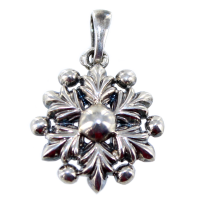 Pendentif Argent Fleur Art Nouveau 