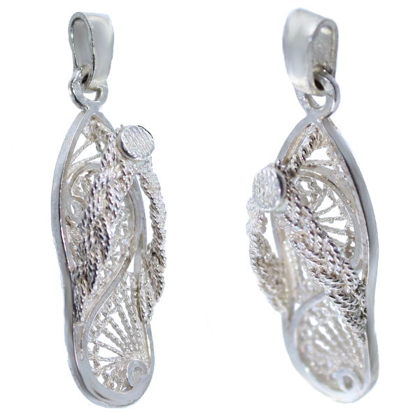 Pendentif Argent Chaussure Tong