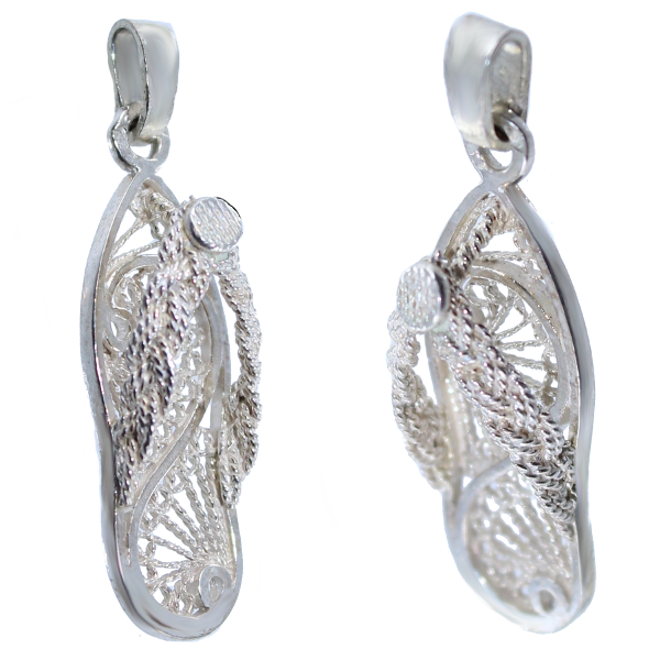 Pendentif Argent Chaussure Tong 