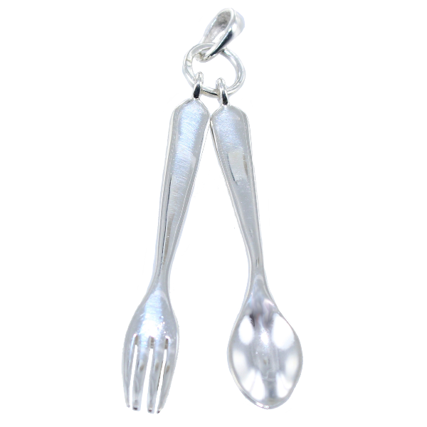 Pendentif Argent Couverts de cuisinier 