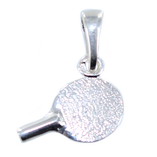 Pendentif Argent Raquette de Tennis de Table 