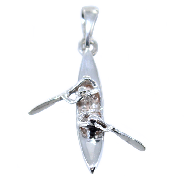 Pendentif Argent Canoë Kayak - Double 