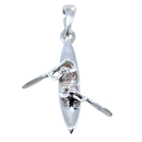 Pendentif Argent Canoë Kayak - Double 