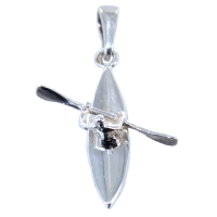 Pendentif Argent Canoë Kayak - Solo Taille 2 