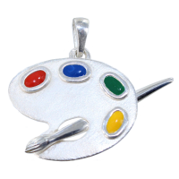 Pendentif Argent Palette de peinture 