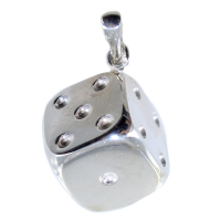 Pendentif Argent Dé à jouer - Taille 2 