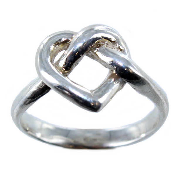 Bague Argent Coeur noué 