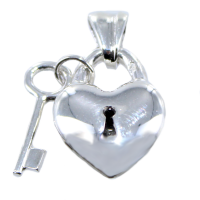 Pendentif Argent Cadenas Coeur et Clé 