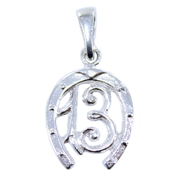 Pendentif Argent Chance du 13 en fer 