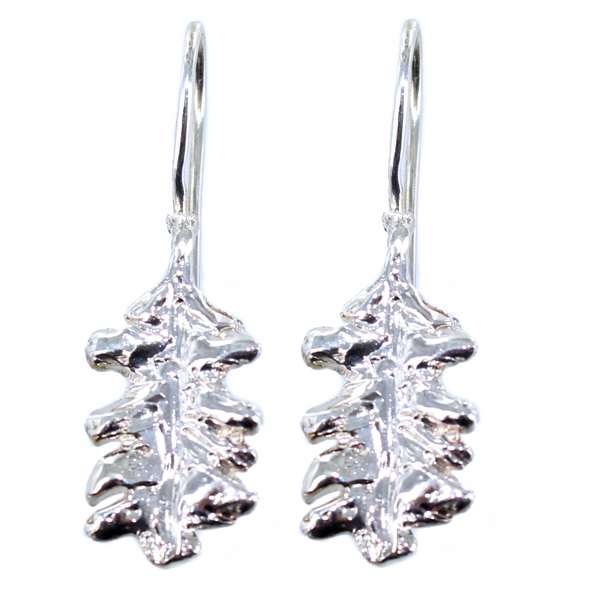 Boucles d'oreilles Argent Feuille de chêne 