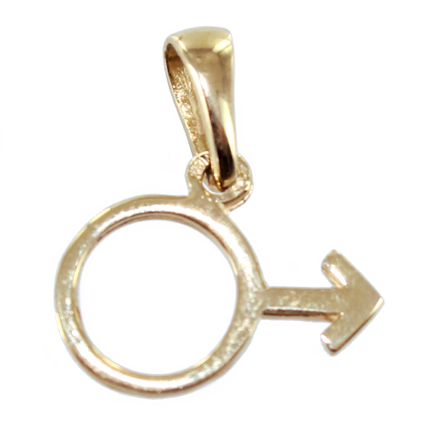 Pendentif Or Jaune Symbole Homme - Taille 2 