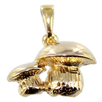 Pendentif Or Jaune Champignons - Demi-relief 