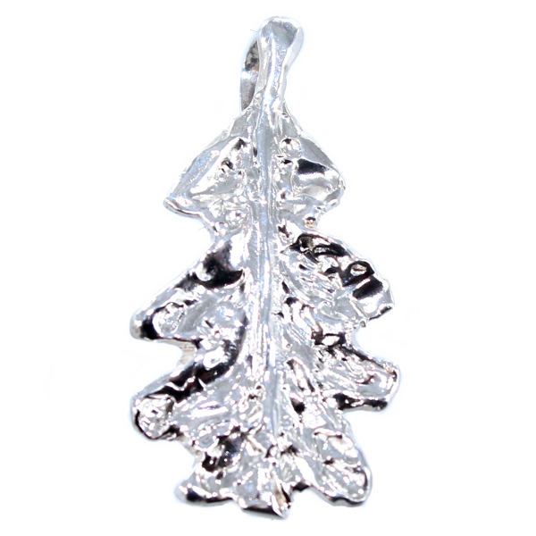 Pendentif Argent Feuille de chêne - Taille 3 