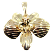 Pendentif Or Jaune Orchidée 