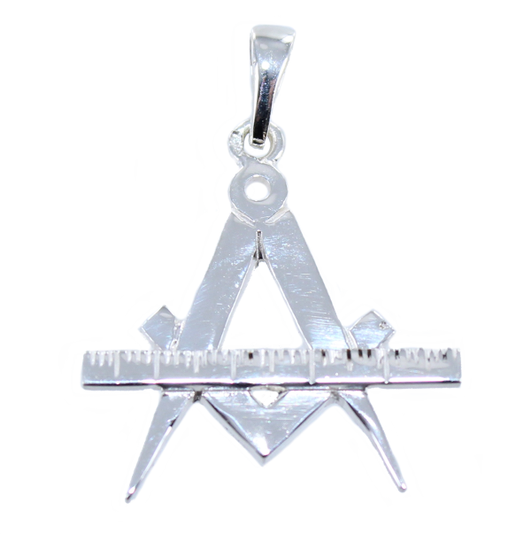 Pendentif Argent Equerre et compas - Taille 2 