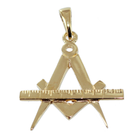 Pendentif Or Jaune Equerre et compas - Taille 2 