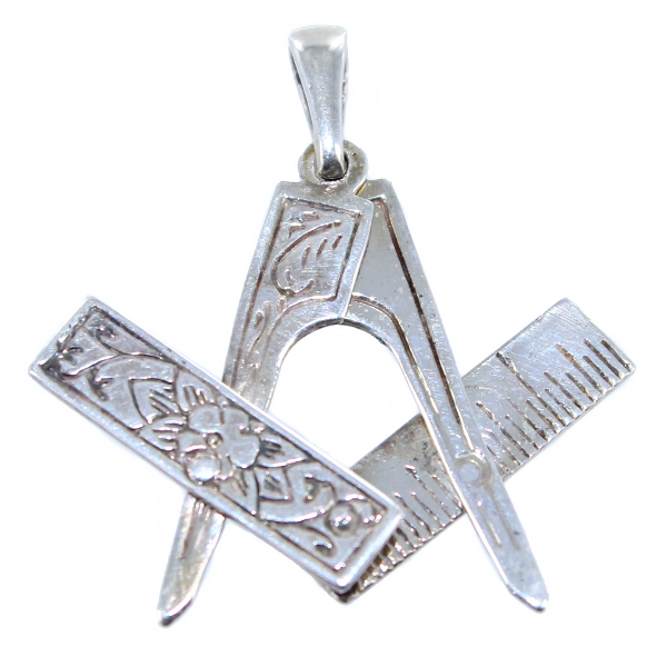 Pendentif Argent Equerre et Compas - Pliable 