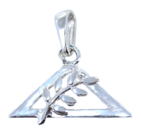 Pendentif Argent Triangle et feuille d'acacia 