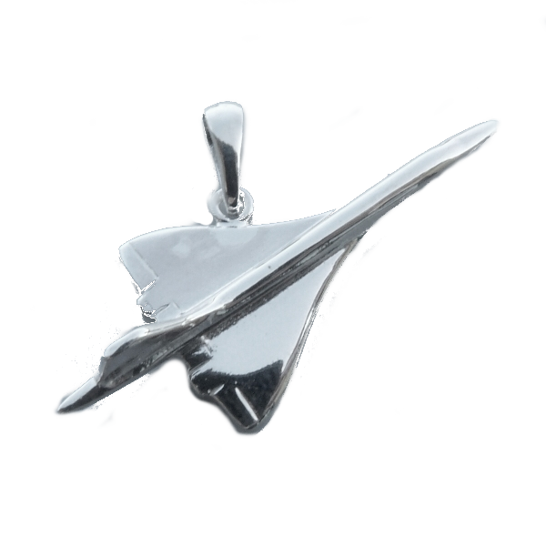 Pendentif Argent Avion Concorde - Taille 2 