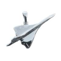 Pendentif Argent Avion Concorde - Taille 2 
