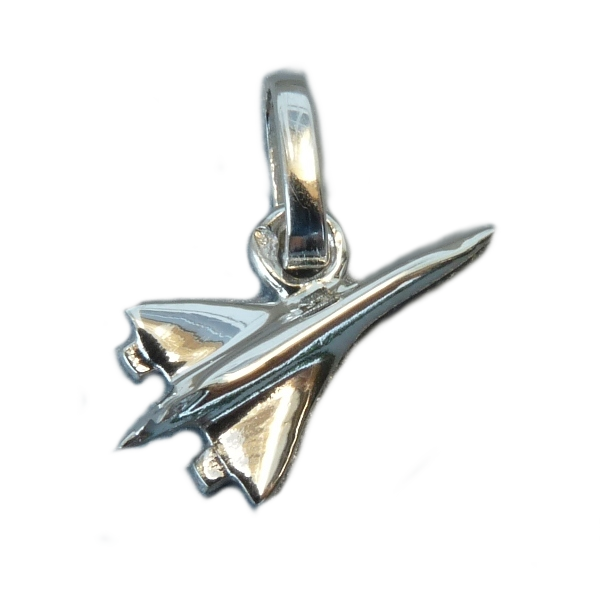 Pendentif Argent Avion Concorde - Taille 1 