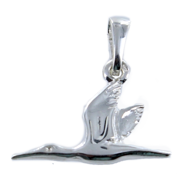 Pendentif Argent Cigogne en vol 