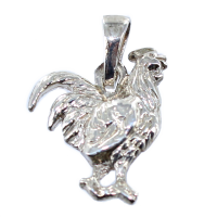 Pendentif Argent Coq - Réversible 