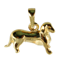 Pendentif Or Jaune Chien Teckel 