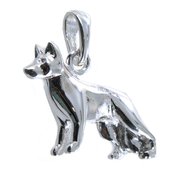 Pendentif Argent Chien Berger allemand debout 