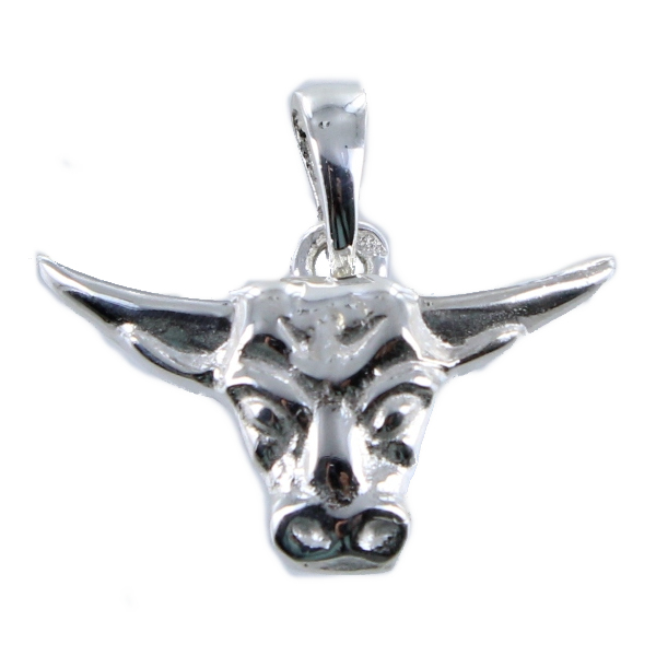 Pendentif Argent Taureau frondeur 