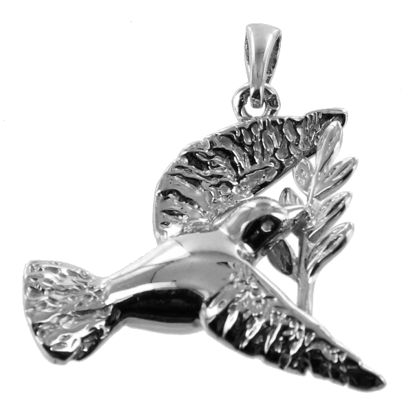 Pendentif Argent Colombe avec rameau 