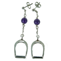 Boucles d'oreilles Argent Etrier améthyste 