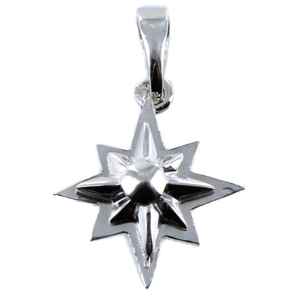 Pendentif Argent Rose des vents - Taille 2 