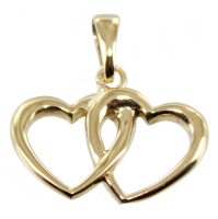 Pendentif Or Jaune Double coeur 