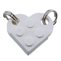 Pendentif Argent Coeur sécable en brique Blanc 