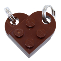 Pendentif Argent Coeur sécable en brique Chocolat 