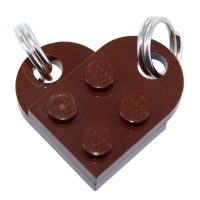 Pendentif Argent Coeur sécable en brique Chocolat 