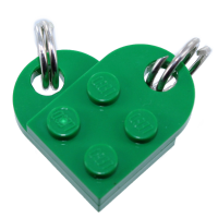 Pendentif Argent Coeur sécable en brique Vert Eco 