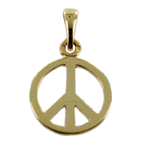 Pendentif Or Jaune Peace and Love 