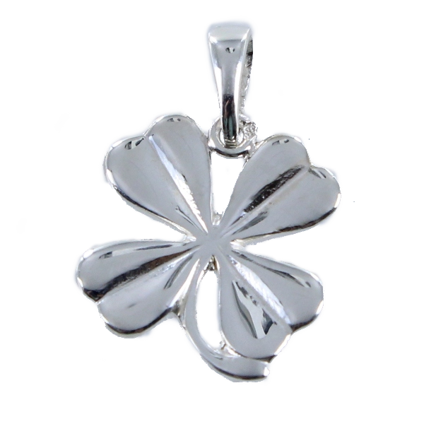 Pendentif Argent Trèfle à 4 feuilles - Taille 2 