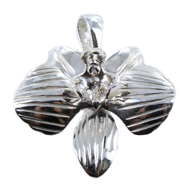 Pendentif Argent Orchidée 