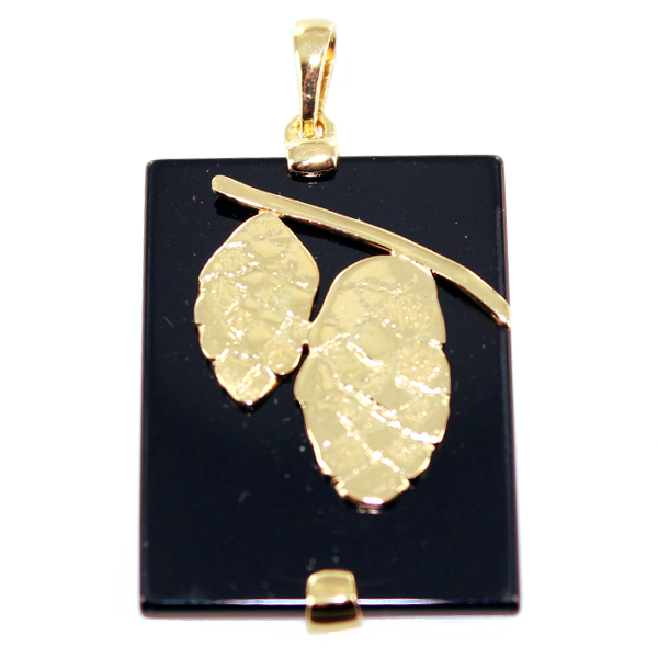 Pendentif Or Jaune Onyx de l'Hiver 