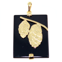 Pendentif Or Jaune Onyx de l'Hiver 