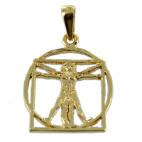 Pendentif Or Jaune Homme de Vitruve 